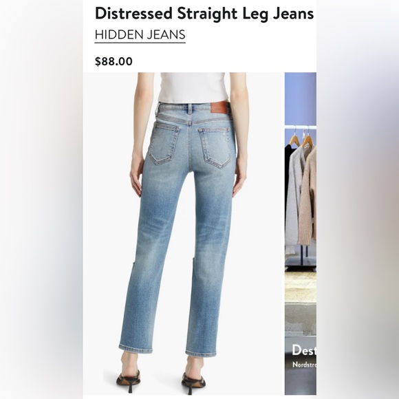 Hidden jeans - distressed straight leg jeans - size 31. - Picture 2 of 6